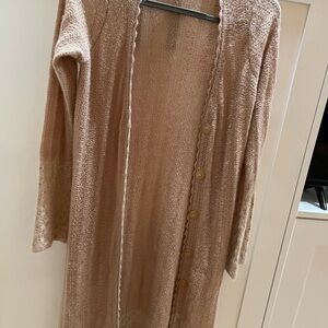 Elegant pale pink delicate stitching / buttons Women's Sweater Cardigan